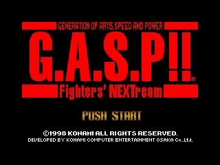 G.A.S.P!! Fighters' NEXTream (Japan) Title Screen